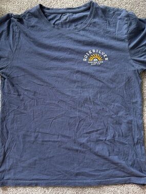 Quiksilver Navy Short Sleeve Tee with Yellow Sun Logo